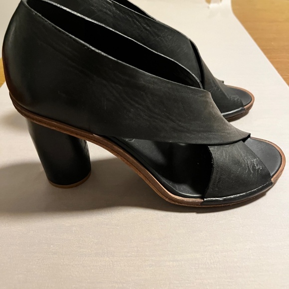 Del Carlo Black Open Toe High Heel Platforms main image 3